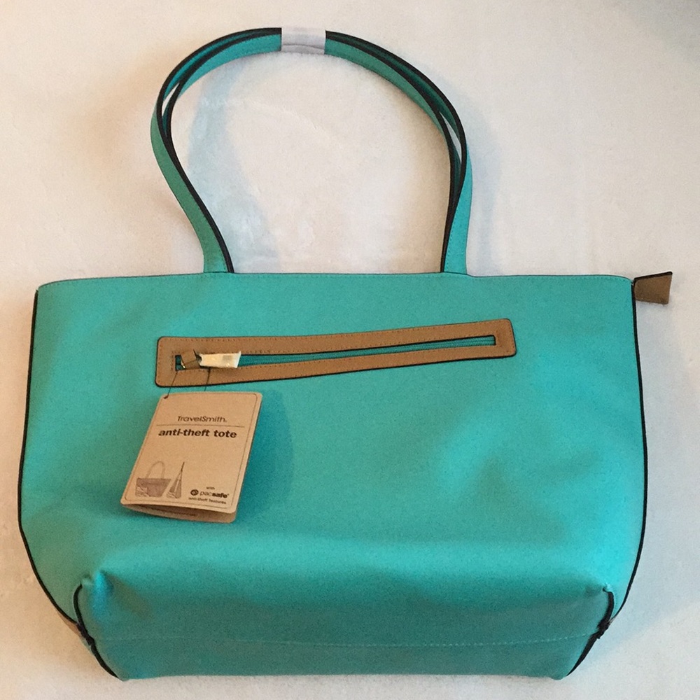 TravelSmith Teal and Brown Anti Theft Purse -NWT